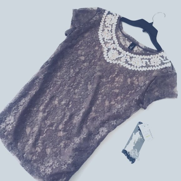 NWT Sheer Knit Short Sleeve Top SZ XL - Picture 1 of 7